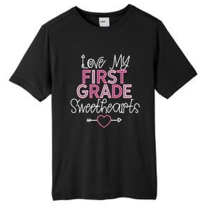 First Grade Teacher Valentines Day Cute Gift Love Sweethearts Gift Tall Fusion ChromaSoft Performance T-Shirt