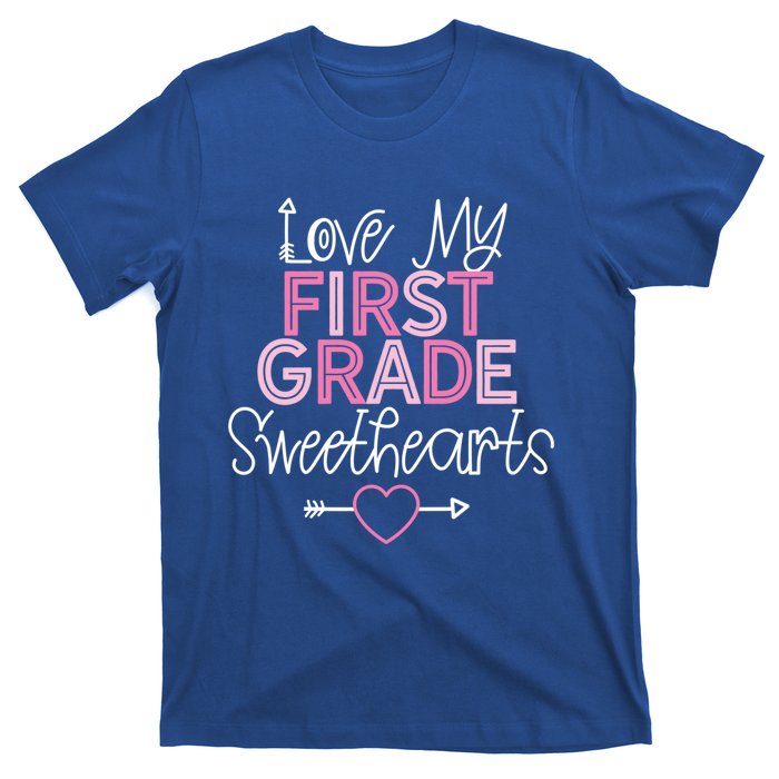 First Grade Teacher Valentines Day Cute Gift Love Sweethearts Gift T-Shirt