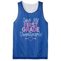 First Grade Teacher Valentines Day Cute Gift Love Sweethearts Gift Mesh Reversible Basketball Jersey Tank