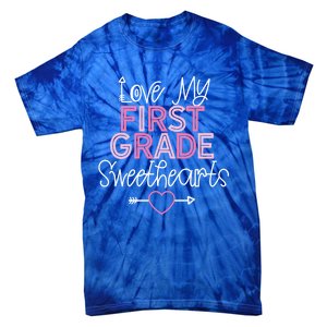 First Grade Teacher Valentines Day Cute Gift Love Sweethearts Gift Tie-Dye T-Shirt