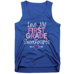 First Grade Teacher Valentines Day Cute Gift Love Sweethearts Gift Tank Top