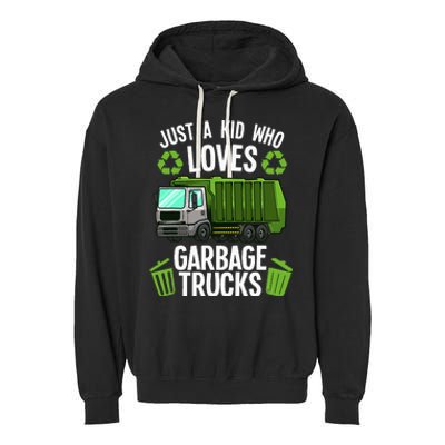 Funny Garbage Truck Art Trash Truck Garment-Dyed Fleece Hoodie