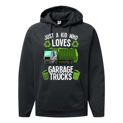 Funny Garbage Truck Art Trash Truck Performance Fleece Hoodie