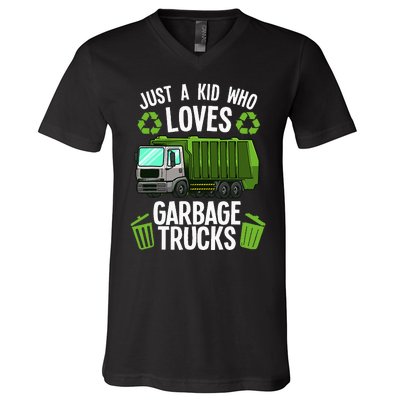 Funny Garbage Truck Art Trash Truck V-Neck T-Shirt