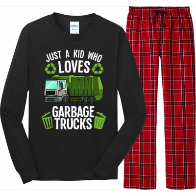 Funny Garbage Truck Art Trash Truck Long Sleeve Pajama Set