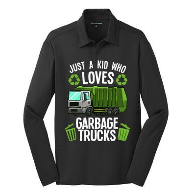 Funny Garbage Truck Art Trash Truck Silk Touch Performance Long Sleeve Polo