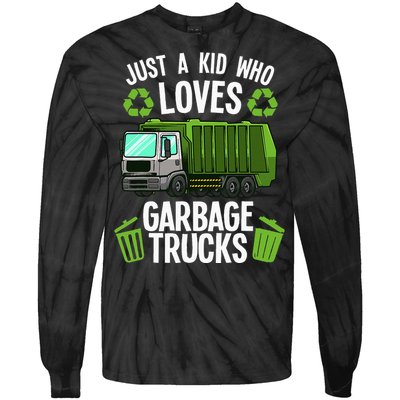 Funny Garbage Truck Art Trash Truck Tie-Dye Long Sleeve Shirt