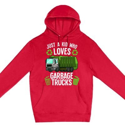 Funny Garbage Truck Art Trash Truck Premium Pullover Hoodie