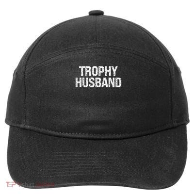 Funny Gift Trophy Husband Awesome Distressed Design Hubby Dad  7-Panel Snapback Hat