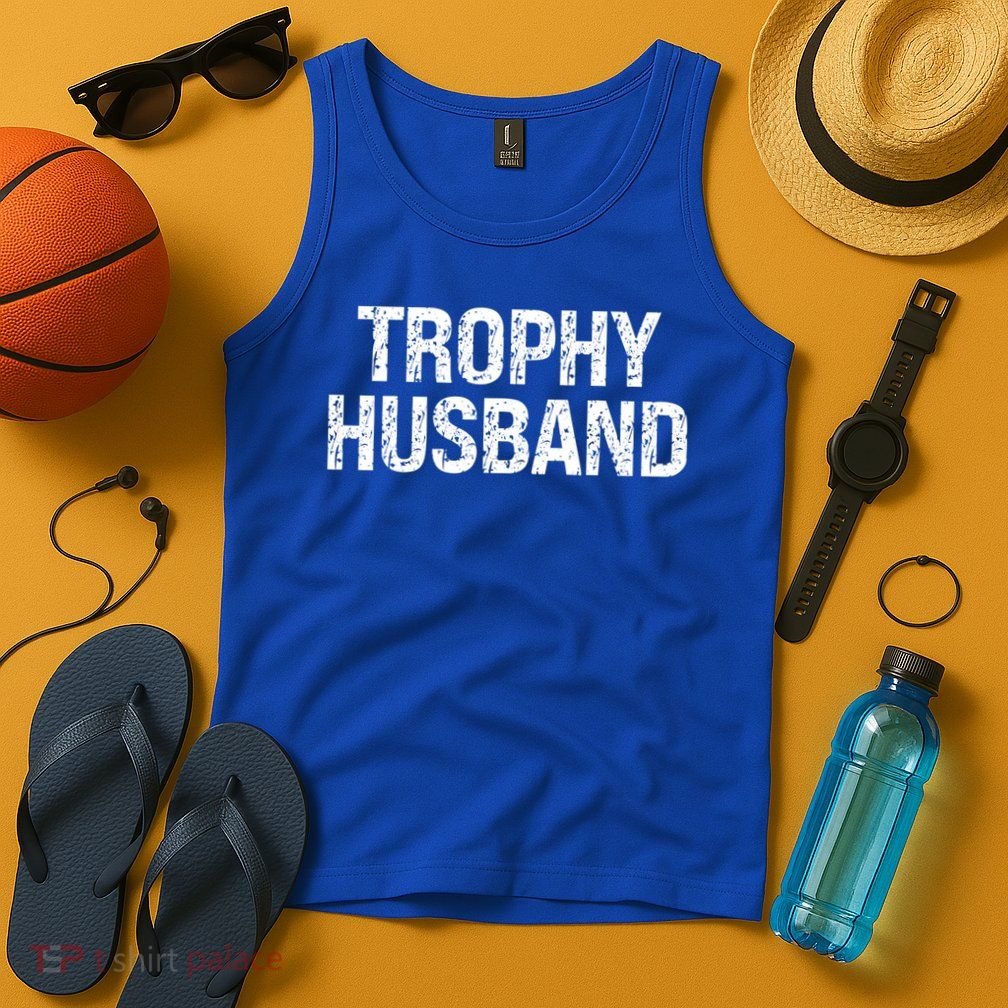 Funny Gift Trophy Husband Awesome Distressed Design Hubby Dad  Tank Top