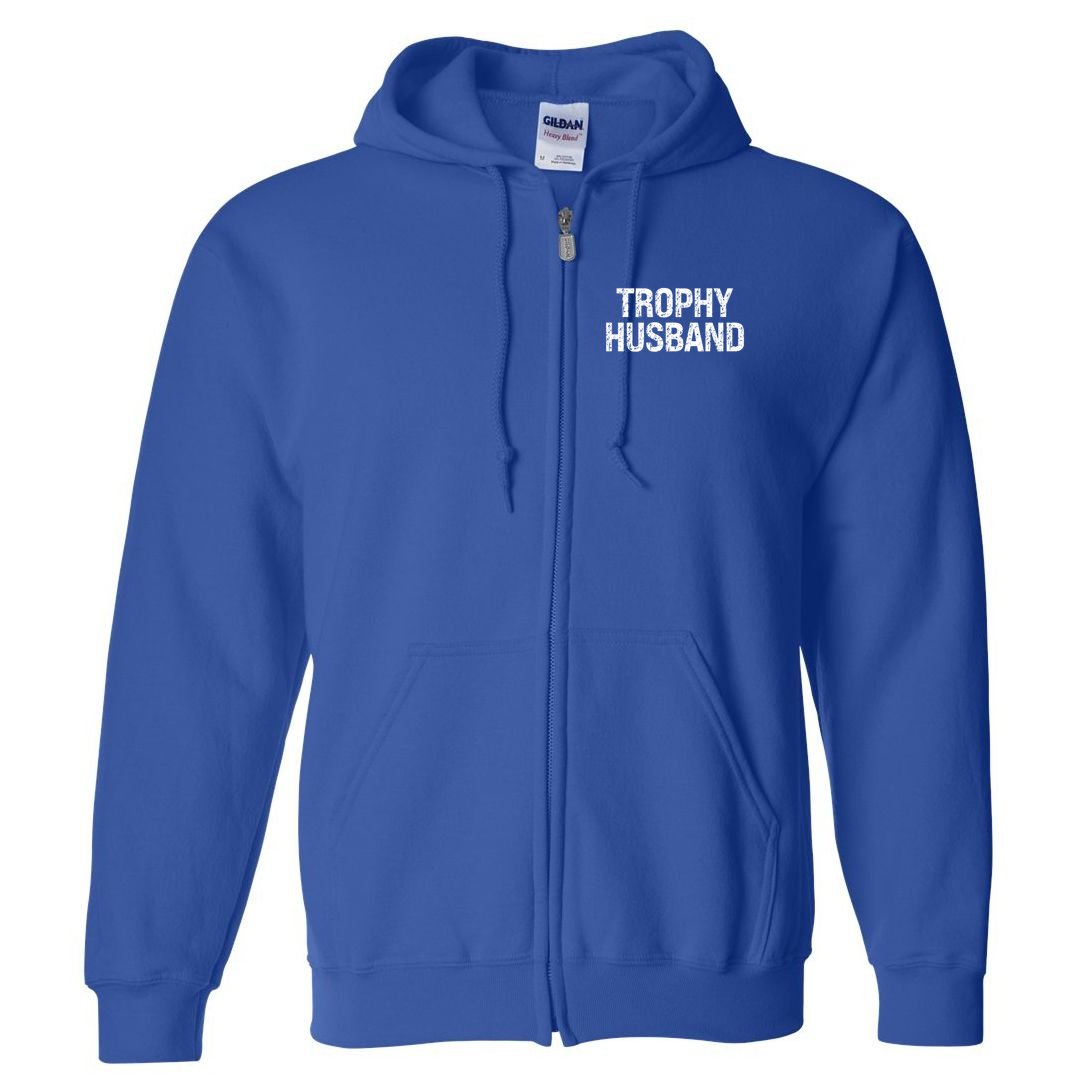 Funny Gift Trophy Husband Awesome Distressed Design Hubby Dad  Full Zip Hoodie