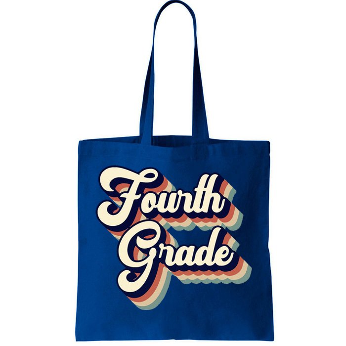 Fourth Grade Teacher Retro Vintage Tote Bag