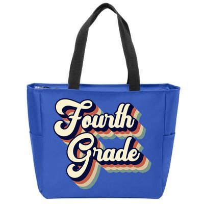 Fourth Grade Teacher Retro Vintage Zip Tote Bag