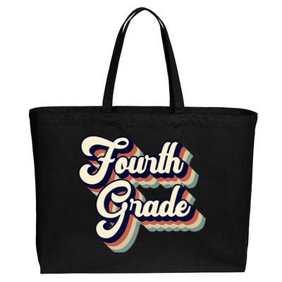 Fourth Grade Teacher Retro Vintage Cotton Canvas Jumbo Tote