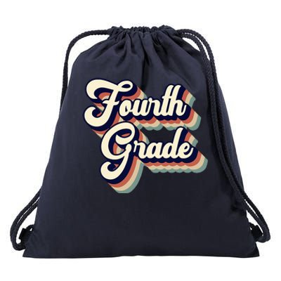 Fourth Grade Teacher Retro Vintage Drawstring Bag