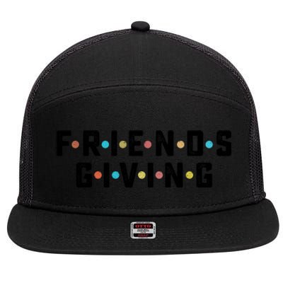 Friends Giving Thanksgiving Turkey Day Gift 7 Panel Mesh Trucker Snapback Hat