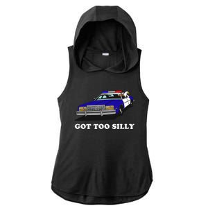 Funny Got Too Silly Goose Ladies PosiCharge Tri-Blend Wicking Draft Hoodie Tank