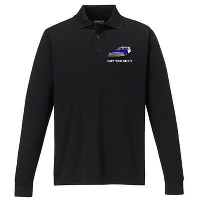 Funny Got Too Silly Goose Performance Long Sleeve Polo