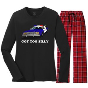 Funny Got Too Silly Goose Women's Long Sleeve Flannel Pajama Set 