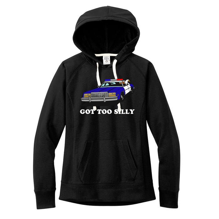 Funny Got Too Silly Goose Women's Fleece Hoodie