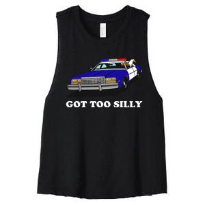 Funny Got Too Silly Goose Women's Racerback Cropped Tank