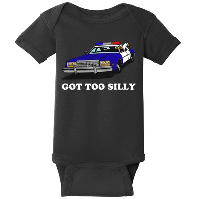 Funny Got Too Silly Goose Baby Bodysuit