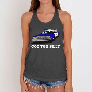 Funny Got Too Silly Goose Women's Knotted Racerback Tank