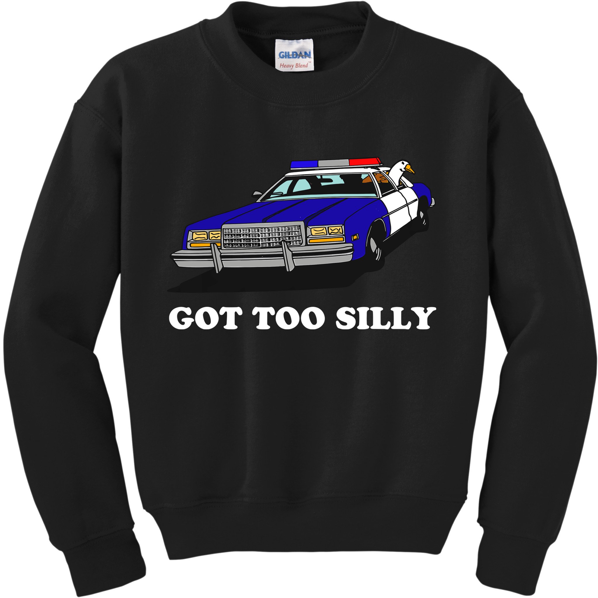 Funny Got Too Silly Goose Kids Sweatshirt