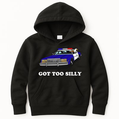 Funny Got Too Silly Goose Kids Hoodie