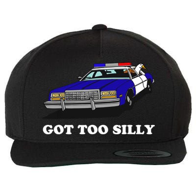 Funny Got Too Silly Goose Wool Snapback Cap