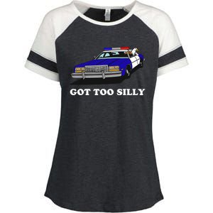 Funny Got Too Silly Goose Enza Ladies Jersey Colorblock Tee