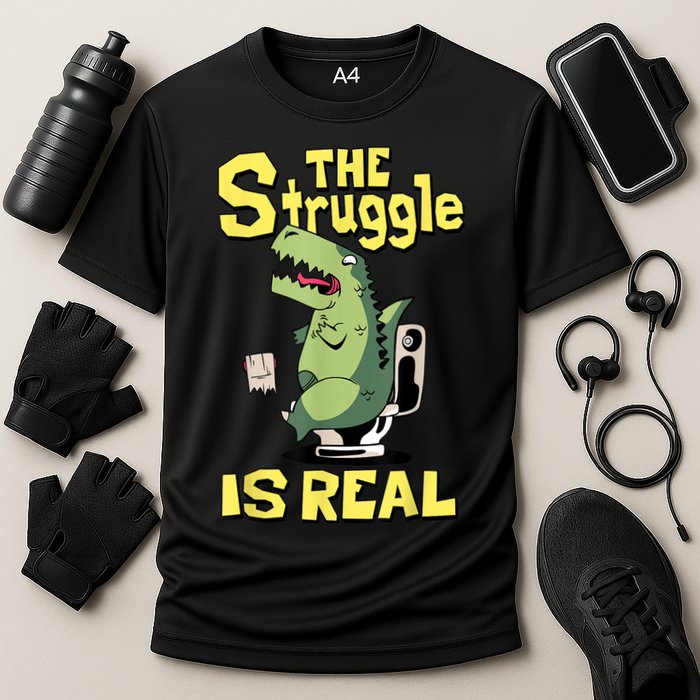 Funny Gift The Struggle Is Real Trex Gift Short Arm T Rex Funny Cooling Performance Crew T-Shirt