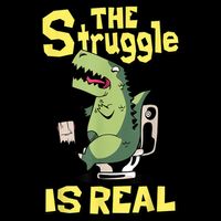 Funny Gift The Struggle Is Real Trex Gift Short Arm T Rex Funny Drawstring Bag