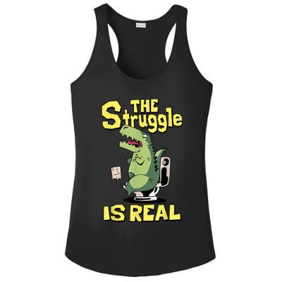 Funny Gift The Struggle Is Real Trex Gift Short Arm T Rex Funny Ladies PosiCharge Competitor Racerback Tank