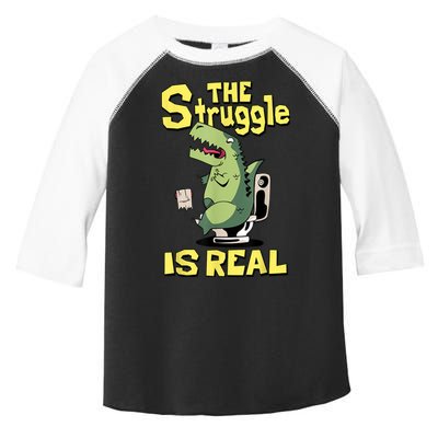 Funny Gift The Struggle Is Real Trex Gift Short Arm T Rex Funny Toddler Fine Jersey T-Shirt