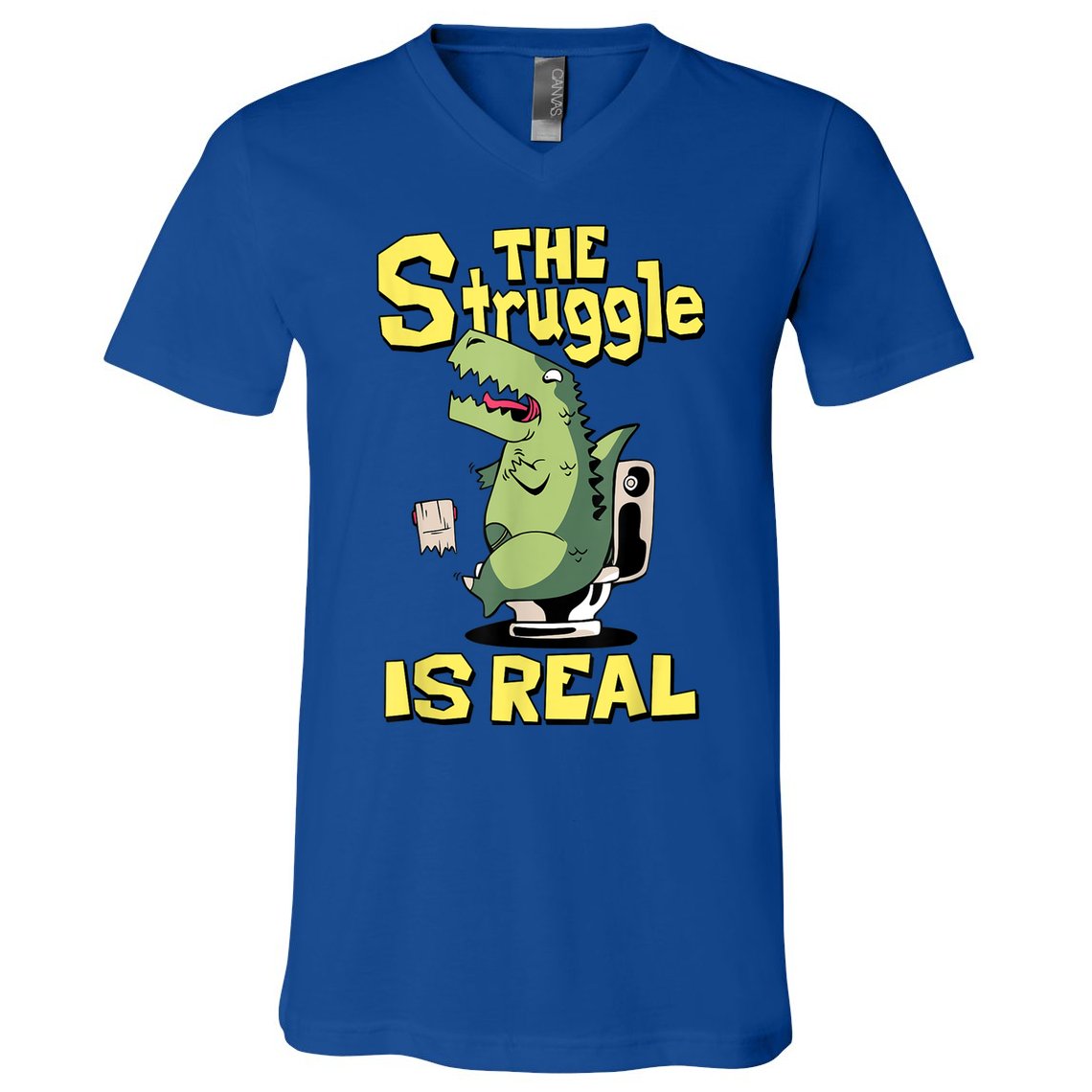 Funny Gift The Struggle Is Real Trex Gift Short Arm T Rex Funny V-Neck T-Shirt