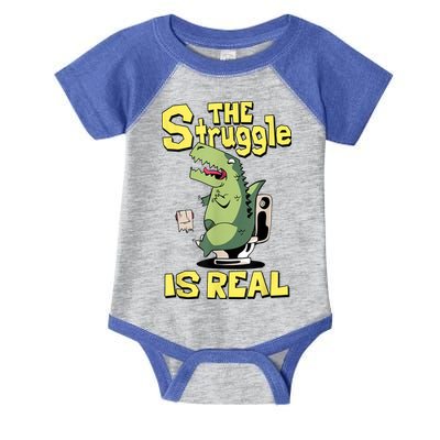 Funny Gift The Struggle Is Real Trex Gift Short Arm T Rex Funny Infant Baby Jersey Bodysuit