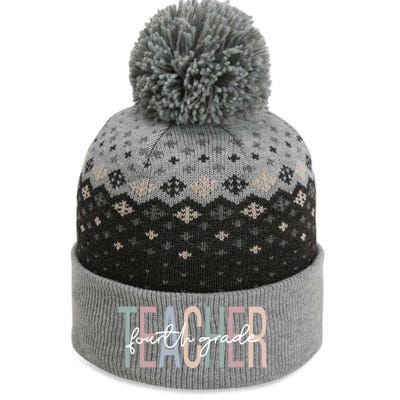 Fourth Grade Teacher Boho 4Th Grade Teacher Meaningful Gift The Baniff Cuffed Pom Beanie