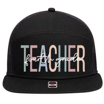 Fourth Grade Teacher Boho 4Th Grade Teacher Meaningful Gift 7 Panel Mesh Trucker Snapback Hat