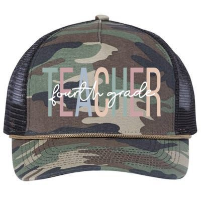 Fourth Grade Teacher Boho 4Th Grade Teacher Meaningful Gift Retro Rope Trucker Hat Cap