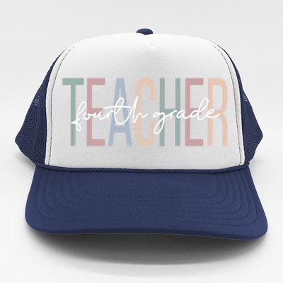 Fourth Grade Teacher Boho 4Th Grade Teacher Meaningful Gift Trucker Hat