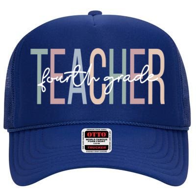 Fourth Grade Teacher Boho 4Th Grade Teacher Meaningful Gift High Crown Mesh Back Trucker Hat