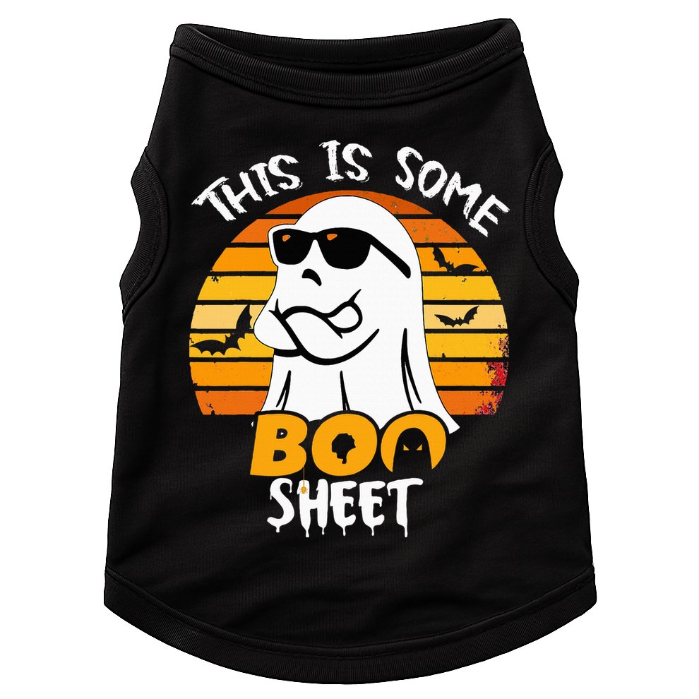 Funny Ghost This Is Some Boo Sheet horror Halloween Costume Doggie Tank