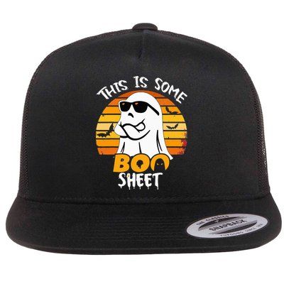 Funny Ghost This Is Some Boo Sheet horror Halloween Costume Flatbill Hat