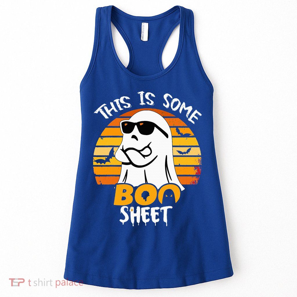 Funny Ghost This Is Some Boo Sheet horror Halloween Costume Womens Tank Top