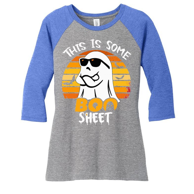 Funny Ghost This Is Some Boo Sheet horror Halloween Costume Women's Tri-Blend 3/4-Sleeve Raglan Shirt