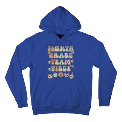 Fourth Grade Team Vibes Teacher Student Halloween Vintage Gift Hoodie