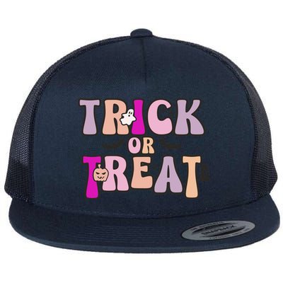 Fall Graphic TeesTrick Or Treat Funny Gift Flat Bill Trucker Hat