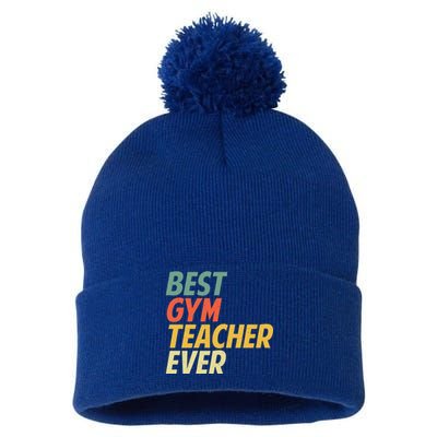 Funny Gym Teacher Art Pe Teacher Appreciation Gift Pom Pom 12in Knit Beanie