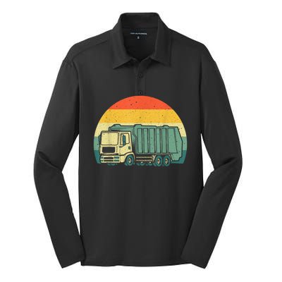 Funny Garbage Truck Design For Kids Trash Truck Silk Touch Performance Long Sleeve Polo